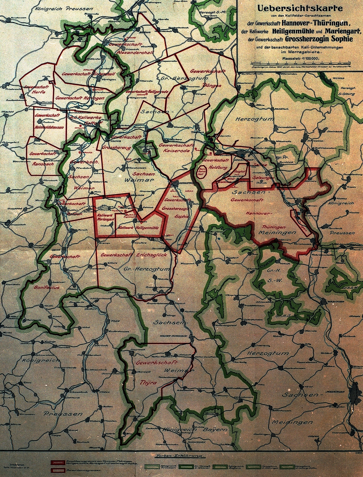 Landkarte Kali Thringen 1910